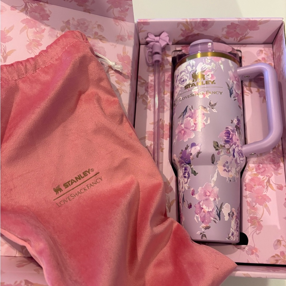 LoveShackFancy Lavender Floral Stanley Travel Tumbler - Picture 4 of 4
